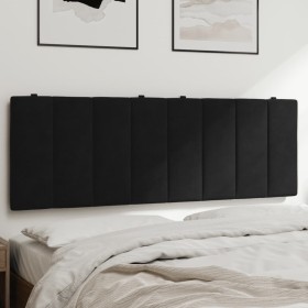 Cabecero de cama acolchado terciopelo negro 140 cm