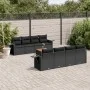 8-teiliges Gartensofa-Set und Kissen aus schwarzem Kunststoff-Rattan. von , Gartensets - Ref: Foro24-3256811, Preis: 635,20 €...