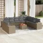 Set de sofás de jardín 11pzas con cojines ratán sintético beige de , Conjuntos de jardín - Ref: Foro24-3225520, Precio: 725,8...