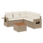 Gartensofa-Set mit 6-teiligen Kissen aus synthetischem Rattan in Beige. von , Gartensets - Ref: Foro24-3256891, Preis: 443,34...