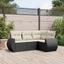Juego de sofás jardín 4 pzas con cojines ratán sintético negro by , Garden sets - Ref: Foro24-3221305, Price: 298,72 €, Disco...