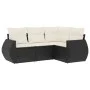 Juego de sofás jardín 4 pzas con cojines ratán sintético negro by , Garden sets - Ref: Foro24-3221305, Price: 298,72 €, Disco...