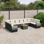 Set de sofás de jardín 11 pzas y cojines ratán sintético negro de , Conjuntos de jardín - Ref: Foro24-3225174, Precio: 662,91...