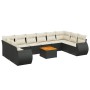 Gartensofagarnitur 11-teilig mit schwarzen Kissen aus synthetischem Rattan von , Gartensets - Ref: Foro24-3225174, Preis: 608...