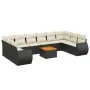 Set de sofás de jardín 11 pzas y cojines ratán sintético negro de , Conjuntos de jardín - Ref: Foro24-3225174, Precio: 662,91...