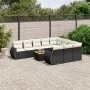 Set de sofás de jardín 11 pzas y cojines ratán sintético negro by , Garden sets - Ref: Foro24-3225181, Price: 662,83 €, Disco...