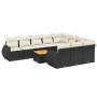 Set de sofás de jardín 11 pzas y cojines ratán sintético negro by , Garden sets - Ref: Foro24-3225181, Price: 607,61 €, Disco...