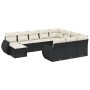 Set de sofás de jardín 11 pzas y cojines ratán sintético negro by , Garden sets - Ref: Foro24-3225188, Price: 607,61 €, Disco...