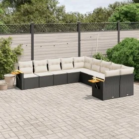 Set de sofás de jardín 10 pzas cojines ratán sintético negro by , Garden sets - Ref: Foro24-3227190, Price: 609,73 €, Discoun...