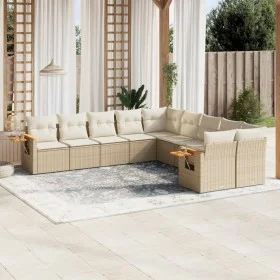 Juego de sofás jardín con cojines beige 10 pzas ratán sintético by , Garden sets - Ref: Foro24-3227192, Price: 701,75 €, Disc...