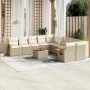 Set de sofás de jardín 11pzas con cojines ratán sintético beige by , Garden sets - Ref: Foro24-3227199, Price: 750,62 €, Disc...