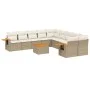 Set de sofás de jardín 11pzas con cojines ratán sintético beige by , Garden sets - Ref: Foro24-3227199, Price: 750,62 €, Disc...