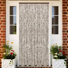 Fliegengitter-Vorhang aus grauer Taupe- und Weiß-Chenille, 100x230 cm. von , Moskitonetze für Fenster - Ref: Foro24-377406, P...