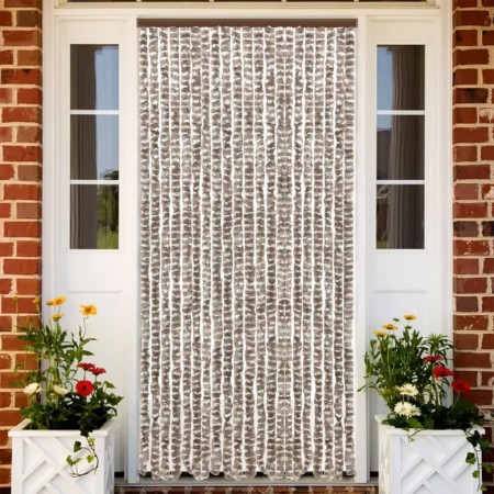 Fliegengitter-Vorhang aus grauer Taupe- und Weiß-Chenille, 100x230 cm. von , Moskitonetze für Fenster - Ref: Foro24-377406, P...