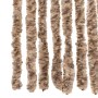 Cortina antimoscas chenilla beige y marrón oscuro 90x220 cm