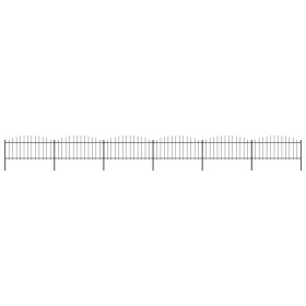 Garden fence with black steel spearhead (0.5-0.75)x10.2m by vidaXL, fence panels - Ref: Foro24-277708, Price: 297,32 €, Disco...