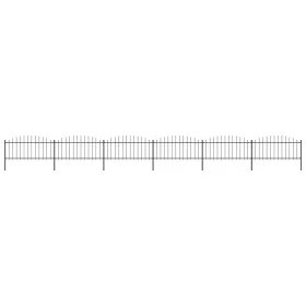 Garden fence with black steel spearhead (0.5-0.75)x10.2m by vidaXL, fence panels - Ref: Foro24-277708, Price: 313,29 €, Disco...