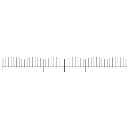 Garden fence with black steel spearhead (0.5-0.75)x10.2m by vidaXL, fence panels - Ref: Foro24-277708, Price: 297,32 €, Disco...