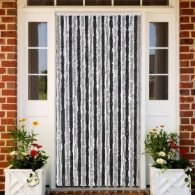 Fliegengitter-Vorhang aus grauem und schwarzem Chenille-Stoff, 90x220 cm. von , Moskitonetze für Fenster - Ref: Foro24-377328...