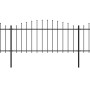 Garden fence with black steel spearhead (0.5-0.75)x10.2m by vidaXL, fence panels - Ref: Foro24-277708, Price: 297,32 €, Disco...