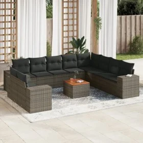11-teiliges Gartensofa-Set und graue synthetische Rattankissen von , Gartensets - Ref: Foro24-3225521, Preis: 700,14 €, Rabat...