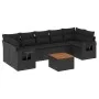 8-piece garden sofa set and black synthetic rattan cushions by , Garden sets - Ref: Foro24-3256804, Price: 537,83 €, Discount: %