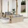 Gartensofa-Set mit beigem Kissenmix, 6-teilig, PE-Rattan von , Gartensets - Ref: Foro24-3256780, Preis: 461,24 €, Rabatt: %