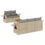 Gartensofa-Set mit beigem Kissenmix, 6-teilig, PE-Rattan von , Gartensets - Ref: Foro24-3256780, Preis: 461,24 €, Rabatt: %