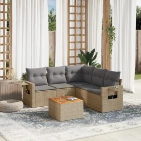 Garden sofa set with beige cushions mix 6 pieces PE rattan by , Garden sets - Ref: Foro24-3256892, Price: 420,75 €, Discount: %