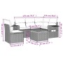 Gartensofa-Set mit beigem Kissenmix, 6-teilig, PE-Rattan von , Gartensets - Ref: Foro24-3256899, Preis: 420,74 €, Rabatt: %