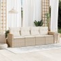 Gartensofa-Set mit Kissen, 4-teilig, beiges synthetisches Rattan von , Gartensets - Ref: Foro24-3258173, Preis: 300,72 €, Rab...