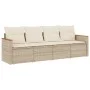 Garden sofa set with cushions 4 pieces beige synthetic rattan by , Garden sets - Ref: Foro24-3258173, Price: 302,97 €, Discou...