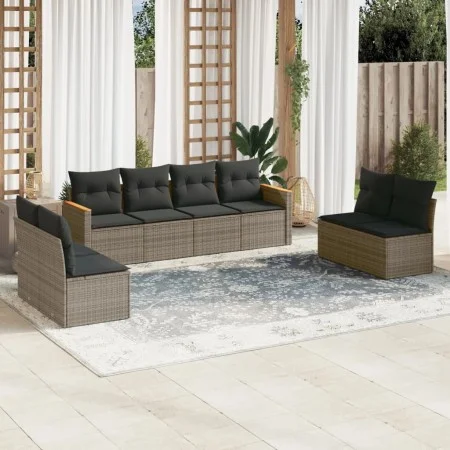 8-piece garden sofa set and gray synthetic rattan cushions by , Garden sets - Ref: Foro24-3258294, Price: 462,56 €, Discount: %