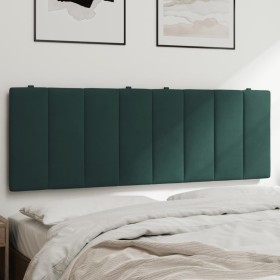 Cabecero de cama acolchado terciopelo verde oscuro 140 cm