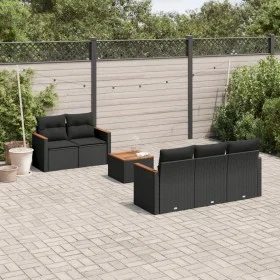6-piece garden sofa set and black synthetic rattan cushions by , Garden sets - Ref: Foro24-3258184, Price: 429,51 €, Discount: %