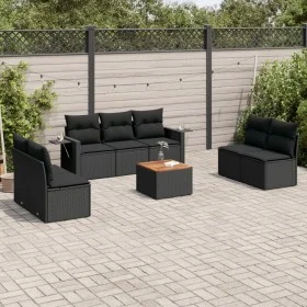 8-piece garden sofa set and black synthetic rattan cushions by , Garden sets - Ref: Foro24-3256846, Price: 491,53 €, Discount: %