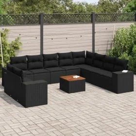 11-piece garden sofa set and black synthetic rattan cushions by , Garden sets - Ref: Foro24-3225516, Price: 813,69 €, Discoun...