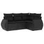4-piece garden sofa set with black synthetic rattan cushions by , Garden sets - Ref: Foro24-3221304, Price: 296,96 €, Discoun...