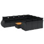 11-teiliges Gartensofa-Set und schwarze synthetische Rattankissen von , Gartensets - Ref: Foro24-3225180, Preis: 689,13 €, Ra...