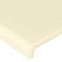 Cabecero con orejas de cuero sintético crema 103x23x118/128cm