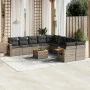 11-piece garden sofa set and gray synthetic rattan cushions by , Garden sets - Ref: Foro24-3227201, Price: 646,14 €, Discount: %
