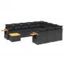 11-teiliges Gartensofa-Set und schwarze synthetische Rattankissen von , Gartensets - Ref: Foro24-3227203, Preis: 720,37 €, Ra...