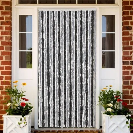 Gray and black chenille fly curtain 100x200 cm by , Mosquito nets for windows - Ref: Foro24-377329, Price: 63,75 €, Discount: %