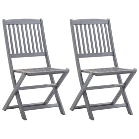 Folding garden chairs 2 units solid acacia wood by vidaXL, Garden chairs - Ref: Foro24-46335, Price: 129,75 €, Discount: %
