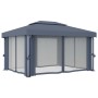 Cenador con cortina y tira de luz LED aluminio antracita 4x3 m de , Carpas y cenadores - Ref: Foro24-3070355, Precio: 549,88 ...