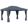 Cenador con cortina y tira de luz LED aluminio antracita 4x3 m de , Carpas y cenadores - Ref: Foro24-3070355, Precio: 549,88 ...