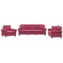 Dreiteilige Sofagarnitur aus rotem Samt mit Kissen von , Sofas - Ref: Foro24-3202194, Preis: 763,87 €, Rabatt: %