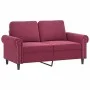 Red velvet 3-piece sofa set with cushions by , Sofas - Ref: Foro24-3202194, Price: 751,80 €, Discount: %