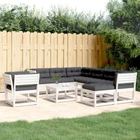 Garden furniture set with cushions 8 pieces solid white pine wood by , Garden sets - Ref: Foro24-3216951, Price: 955,72 €, Di...
