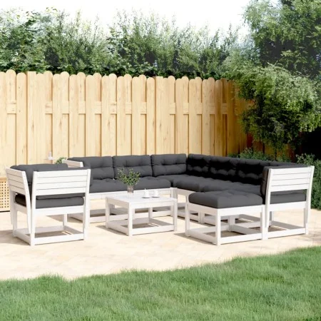 Garden furniture set with cushions 8 pieces solid white pine wood by , Garden sets - Ref: Foro24-3216951, Price: 955,62 €, Di...